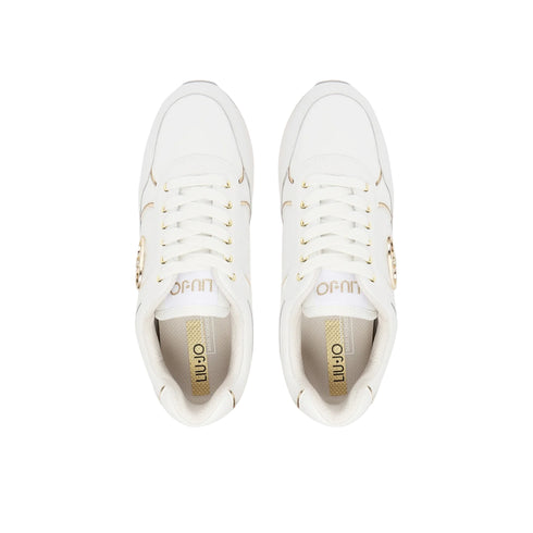 Sneakers Donna con tomaia in pelle ed inserto laminato